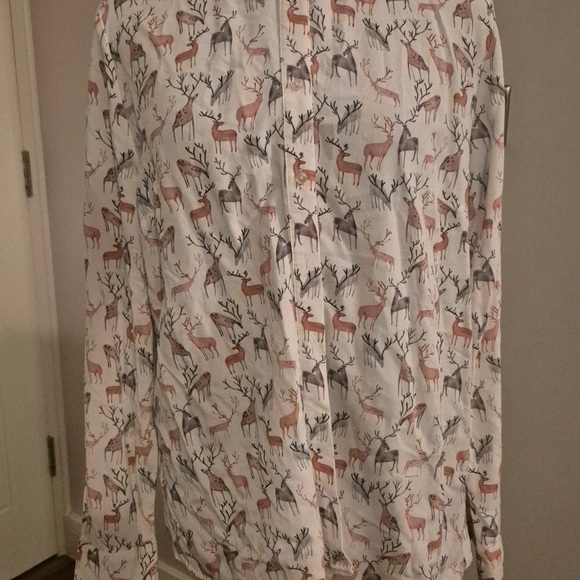 Deer Print Button-Up Shirt - Picture 1 of 3